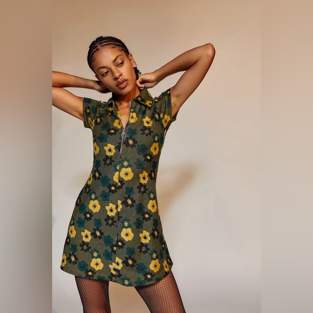 Urban Outfitters Arlo Zip-Up Mini Dress